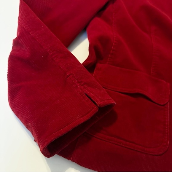 Talbots Corduroy Button Front Round Neck Red Jacket - 16 - Picture 9 of 14